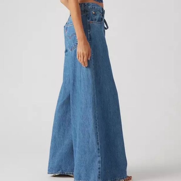 Levi's XL SUPERWIDE High Waist Blue Flare Wide Leg Jeans - Picture 7 of 9